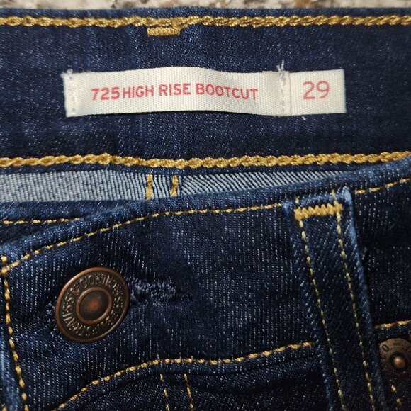 Levi’s 725 High Rise Bootcut Jeans Dark Wash W29 L32 NWOT - Picture 2 of 11